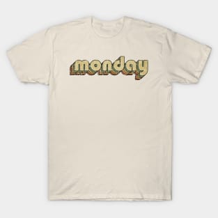 Monday // Vintage Rainbow Typography Style // 70s T-Shirt